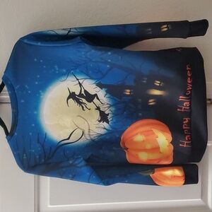 HALLOWEEN SWEATSHIRT WITH HAUNTED  HOUSE NWOT